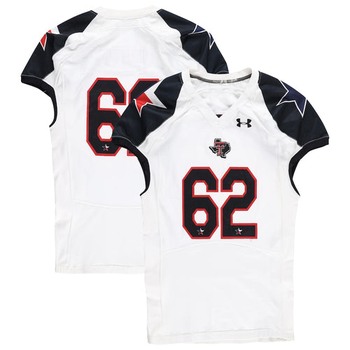 Texas Tech Red Raiders Team-Issued #62 White and Black Jersey from the 2013 NCAA Football Season