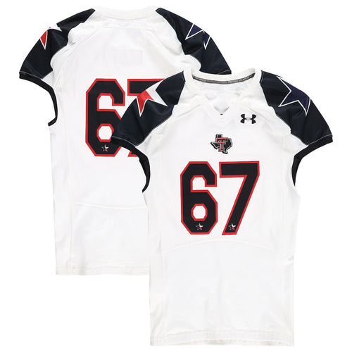 Texas Tech Red Raiders Team-Issued #67 White and Black Jersey from the 2013 NCAA Football Season