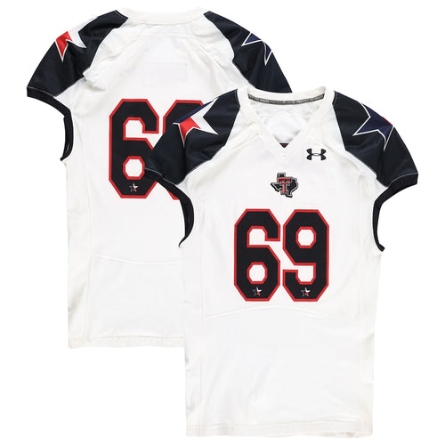 Texas Tech Red Raiders Team-Issued #69 White and Black Jersey from the 2013 NCAA Football Season