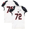 Texas Tech Red Raiders Team-Issued #72 White and Black Jersey from the 2013 NCAA Football Season