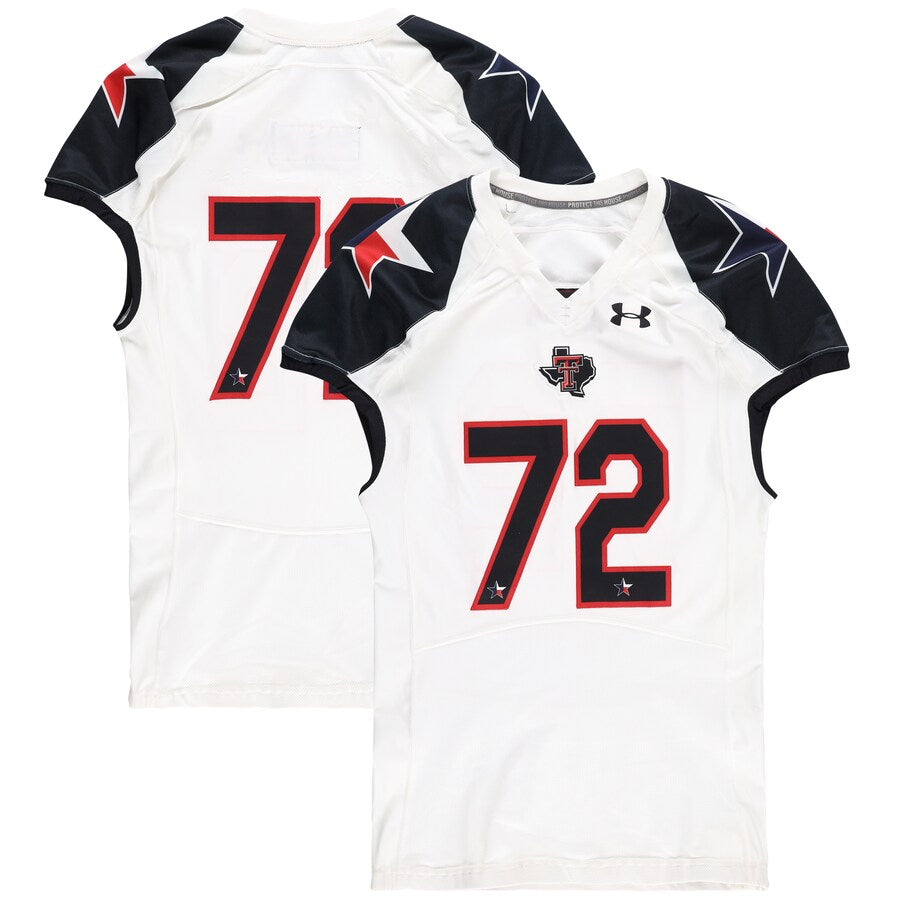 Texas Tech Red Raiders Team-Issued #72 White and Black Jersey from the 2013 NCAA Football Season