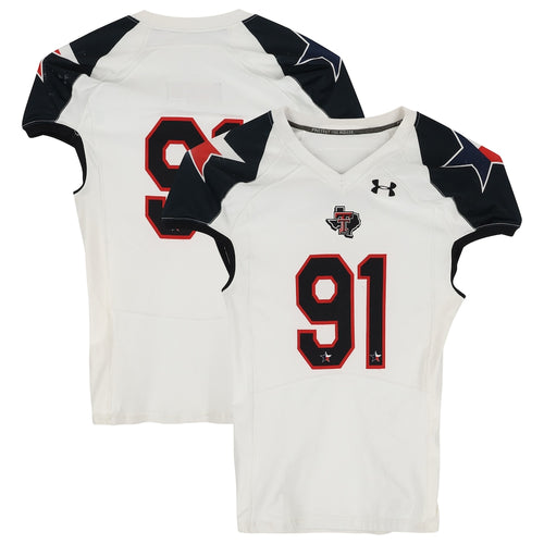 Texas Tech Red Raiders Team-Issued #91 White and Black Jersey from the 2013 NCAA Football Season