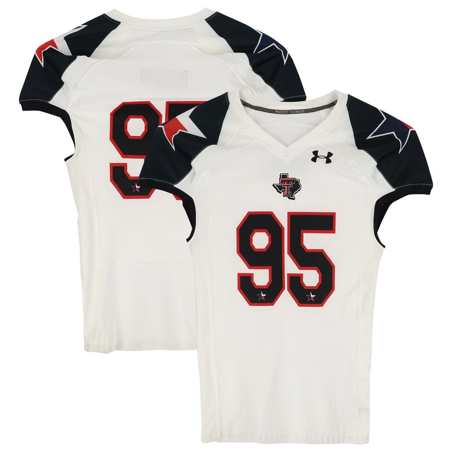 Texas Tech Red Raiders Team-Issued #95 White and Black Jersey from the 2013 NCAA Football Season