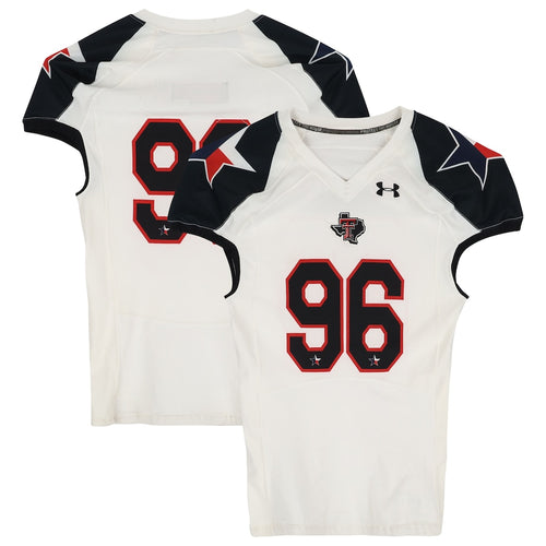 Texas Tech Red Raiders Team-Issued #96 White and Black Jersey from the 2013 NCAA Football Season