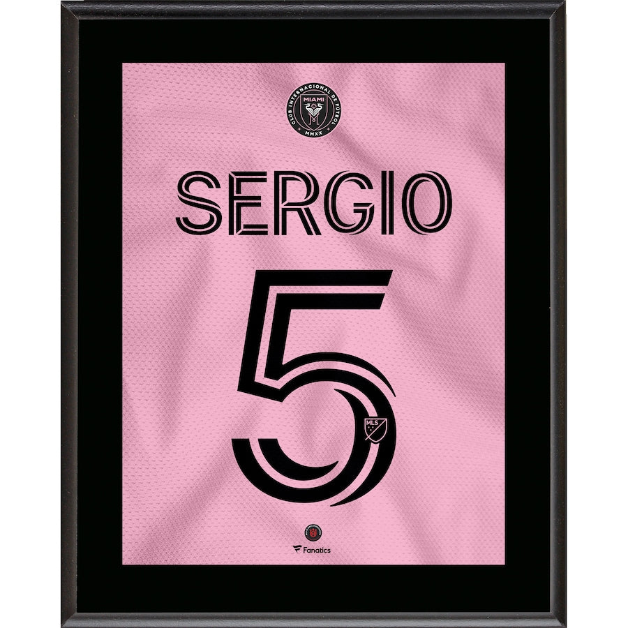 Sergio Busquets Inter Miami CF 10.5'' x 13'' #5 Heart Beat Jersey Sublimated Plaque