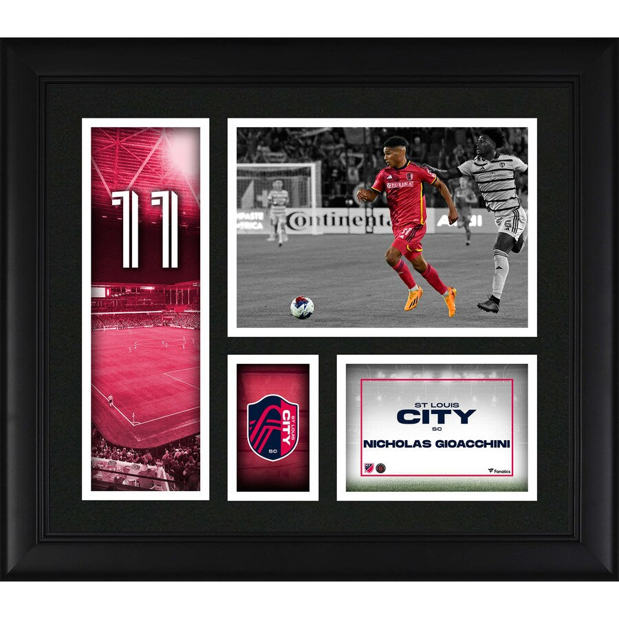 Nicholas Gioacchini St. Louis City SC Framed 15'' x 17'' Player Core Collage