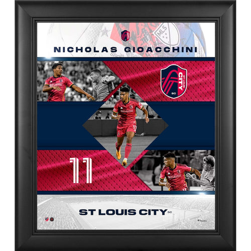 Nicholas Gioacchini St. Louis City SC Framed 15'' x 17'' Stitched Stars Collage
