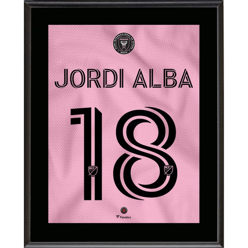Jordi Alba Ramos Inter Miami CF 10.5'' x 13'' Heart Beat Jersey Style #18 Sublimated Plaque