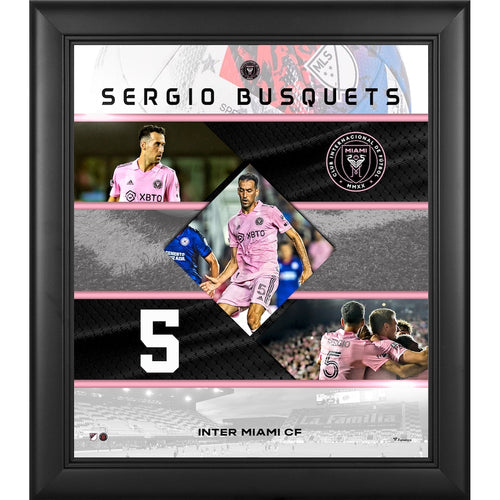 Sergio Busquets Inter Miami CF Framed 15'' x 17'' Stitched Stars Collage