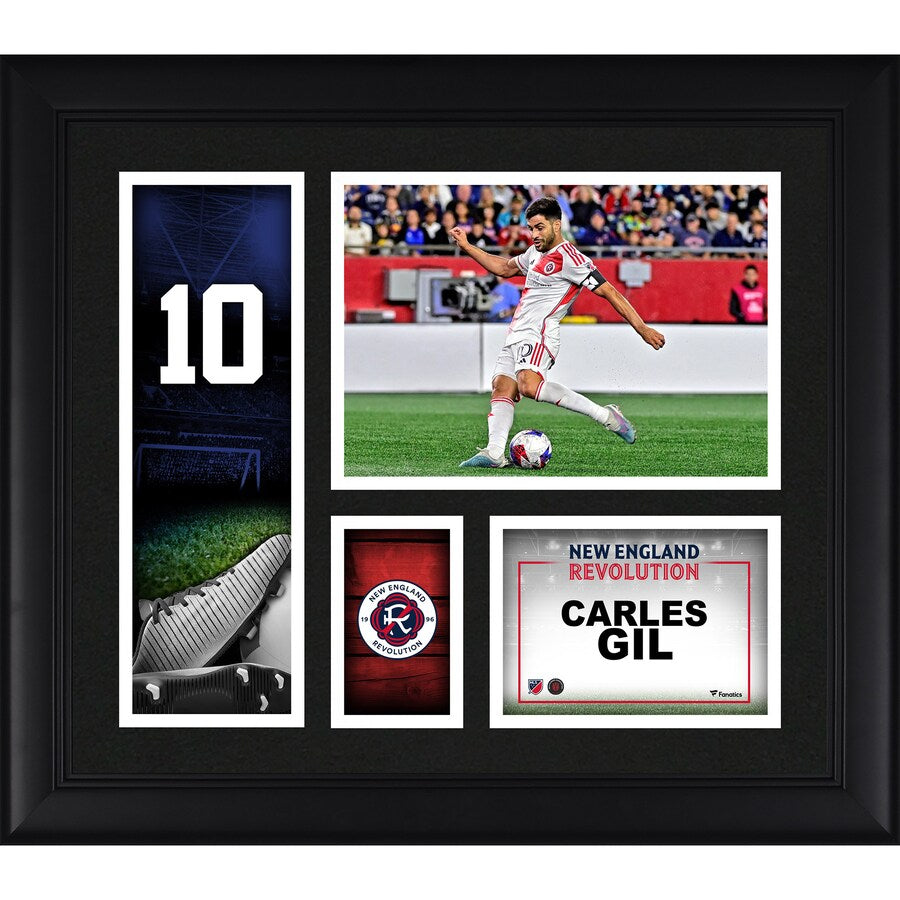 Carles Gil New England Revolution Framed 15'' x 17'' Player Core Collage