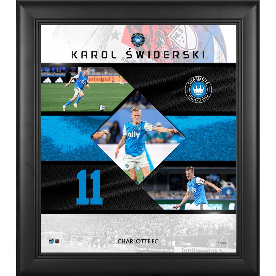 Karol Swiderski Charlotte FC Framed 15'' x 17'' Stitched Stars Collage