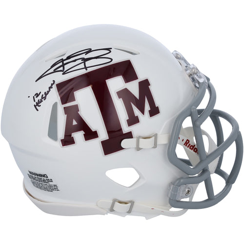 Johnny Manziel Texas A&M Aggies Autographed Riddell White Speed Mini Helmet with '''12 Heisman'' Inscription