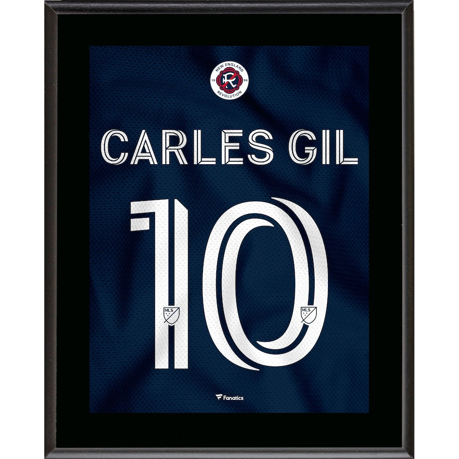Carles Gil New England Revolution 10.5'' x 13'' Jersey Style Number 10 Sublimated Plaque