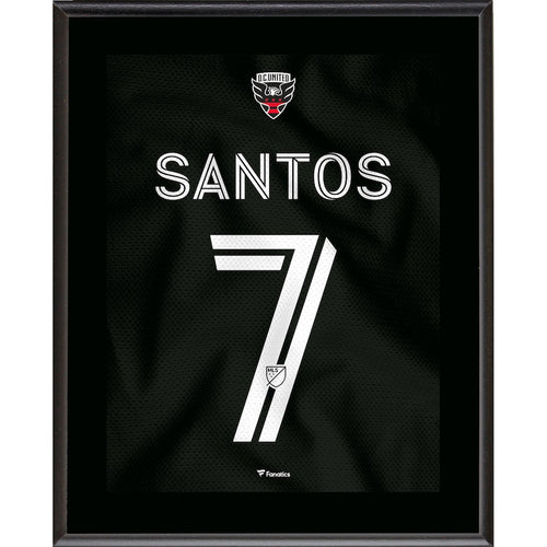 Pedro Santos D.C. United 10.5'' x 13'' Jersey Style Number 7 Sublimated Plaque