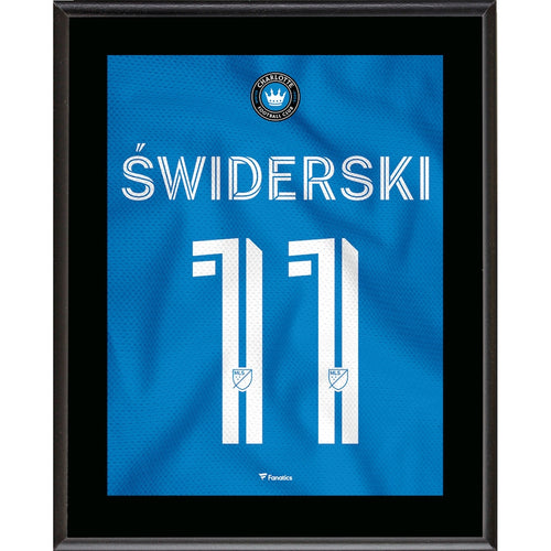 Karol Swiderski Charlotte FC 10.5'' x 13'' Newly Minted Jersey Style Number 11 Sublimated Plaque