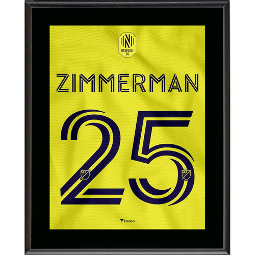 Walker Zimmerman Nashville SC 10.5'' x 13'' Homecoming Jersey Style Number 25 Sublimated Plaque