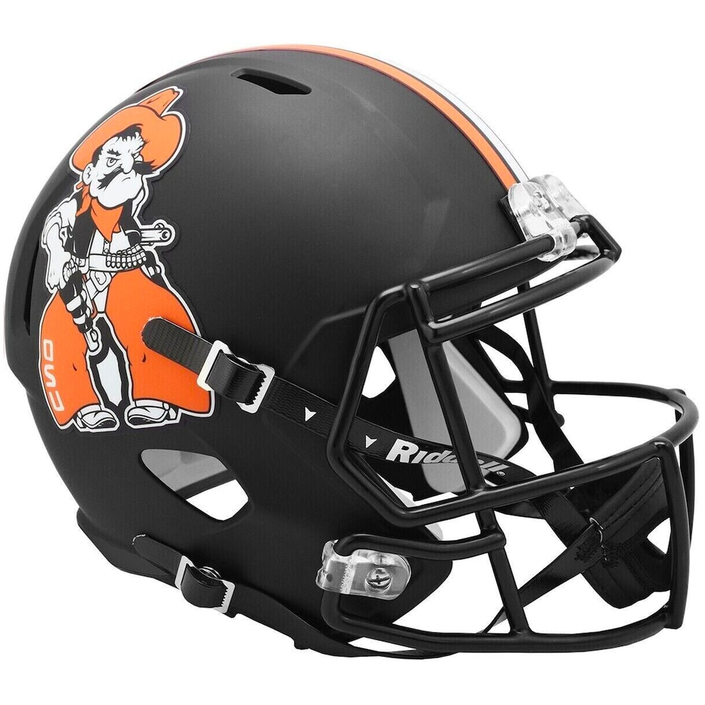 Oklahoma State Cowboys Riddell 2023 Black Pistol Pete Revolution Speed Authentic Helmet