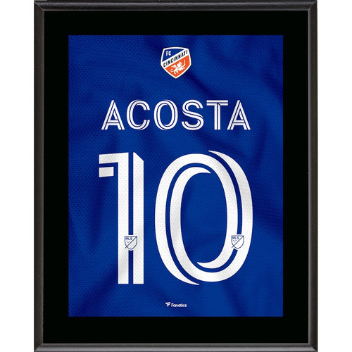 Luciano Acosta FC Cincinnati 10.5'' x 13'' River Jersey Style Number 10 Sublimated Plaque