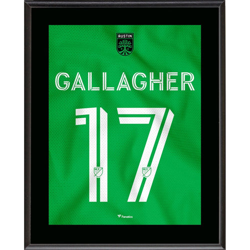 Jon Gallagher Austin FC 10.5'' x 13'' Las Voces Jersey Style Number 17 Sublimated Plaque