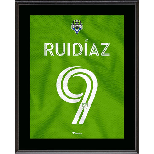 Raul Ruidiaz Seattle Sounders FC 10.5'' x 13'' Legacy Green Jersey Style Number 9 Sublimated Plaque
