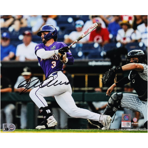 Dylan Crews LSU Tigers Autographed 8'' x 10'' Hitting Photograph