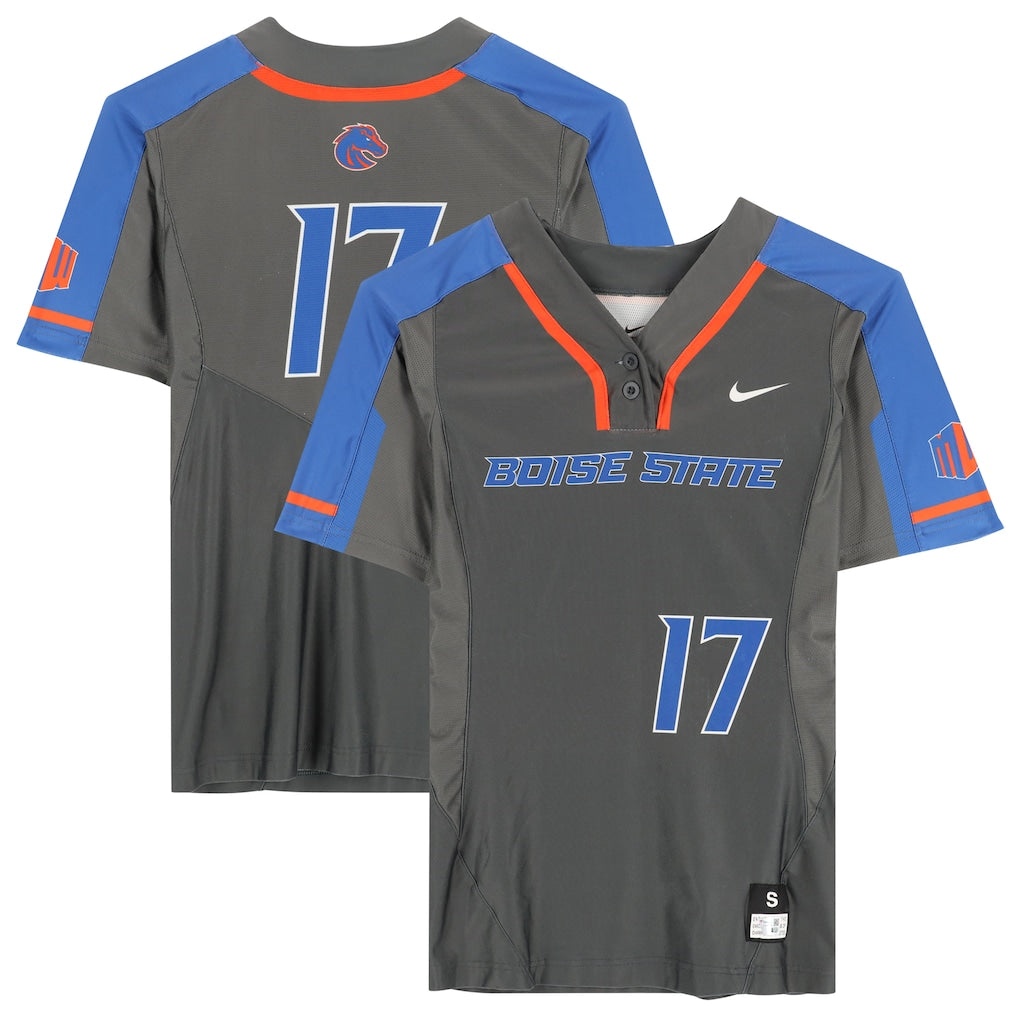 Boise State Broncos Team-Issued #17 Gray Jersey from the Softball Program - Size S