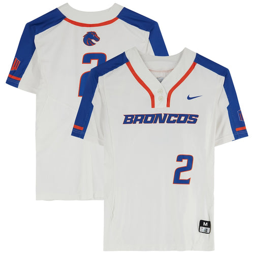 Boise State Broncos Team-Issued #2 White Jersey from the Softball Program - Size M