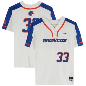 Boise State Broncos Team-Issued #33 White Jersey from the Softball Program - Size L