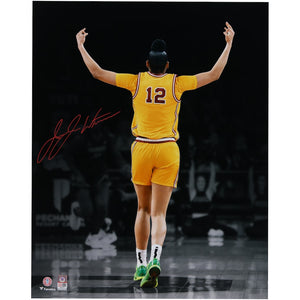JuJu Watkins USC Trojans Autographed 16'' x 20'' Arms Up Celebration Spotlight Photograph - Signed in Red Ink