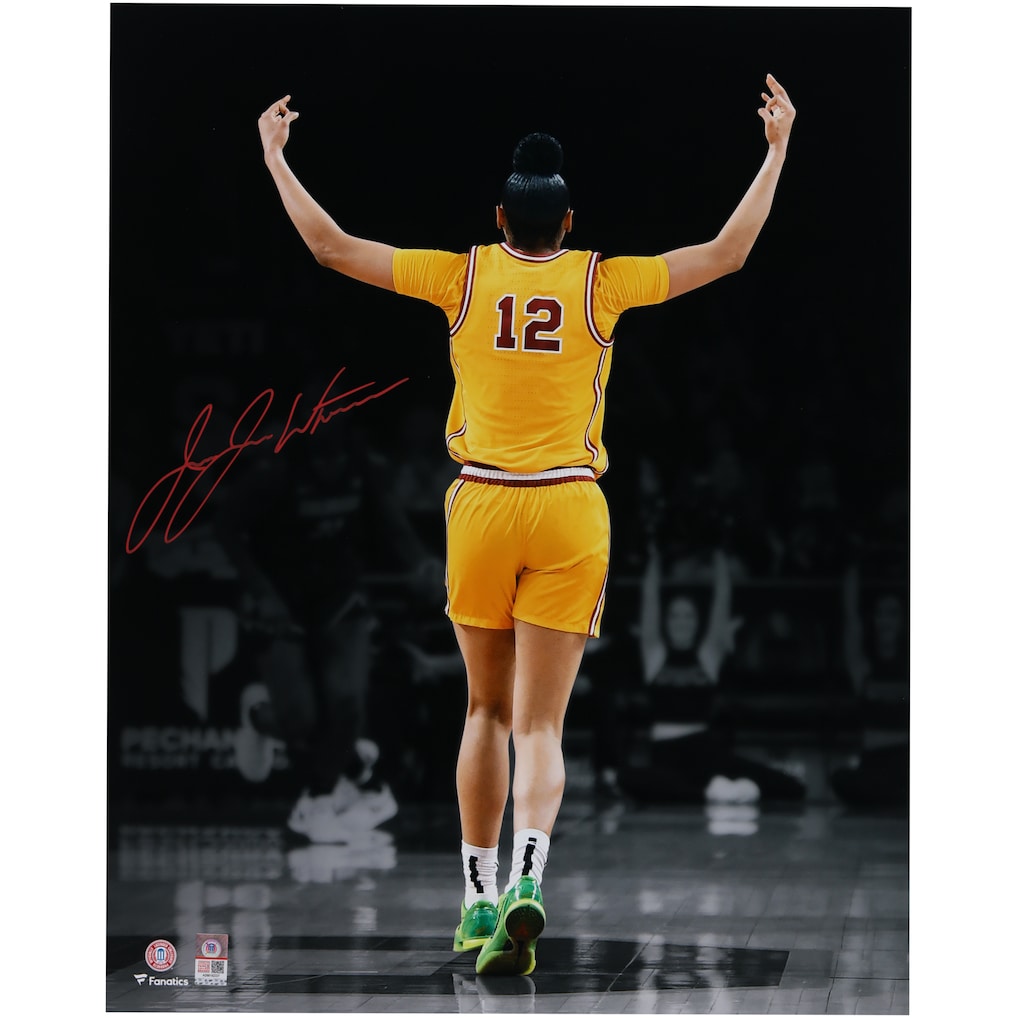 JuJu Watkins USC Trojans Autographed 16'' x 20'' Arms Up Celebration Spotlight Photograph - Signed in Red Ink