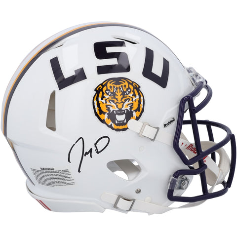 Jayden Daniels LSU Tigers Autographed White Riddell Speed Authentic Helmet