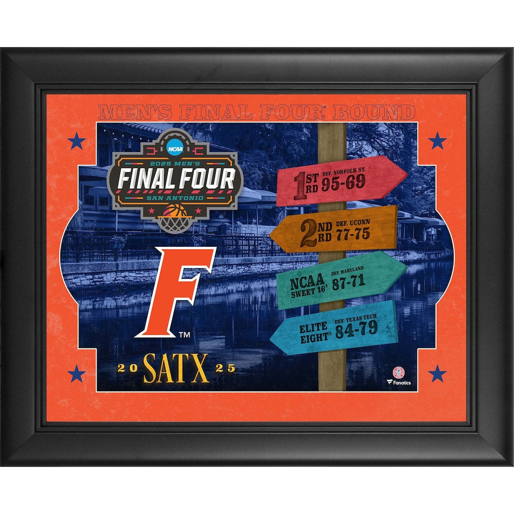 Florida Gators Framed 13'' x 16'' 2025 NCAA Men's Basketball Tournament March Madness Final Four Collage