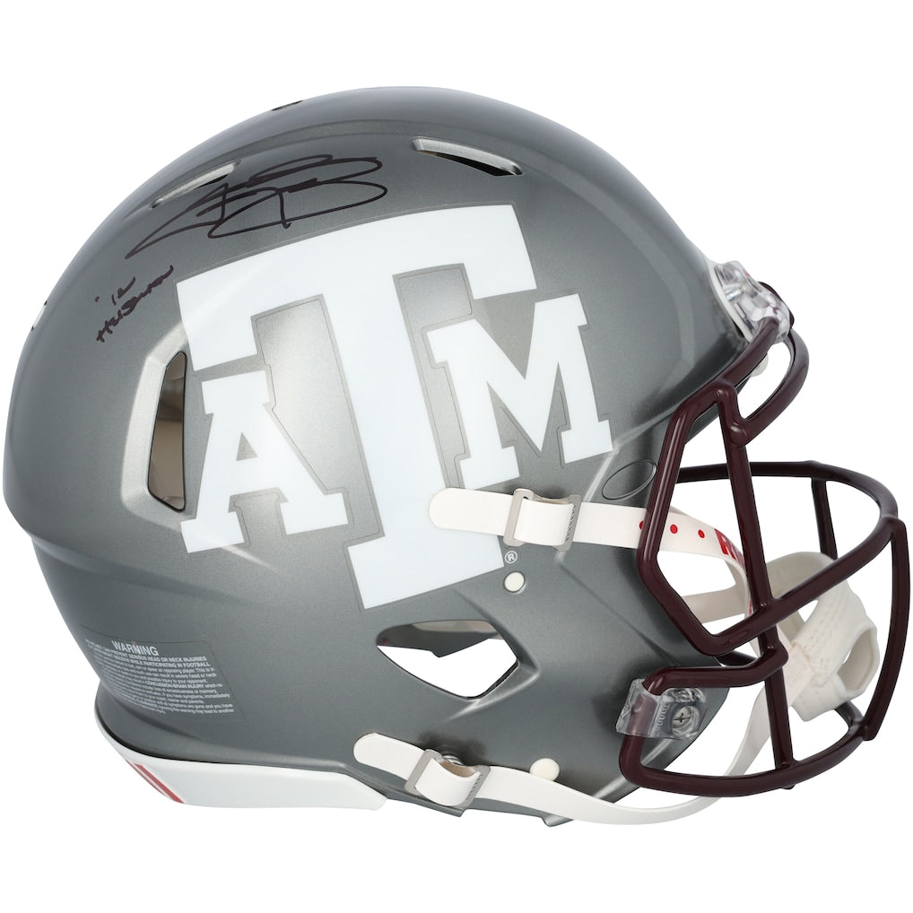 Johnny Manziel Texas A&M Aggies Autographed Riddell Flash Speed Authentic Helmet with ''12 Heisman'' Inscription