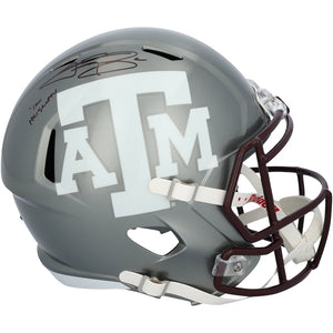 Johnny Manziel Texas A&M Aggies Autographed Riddell Flash Speed Replica Helmet with ''12 Heisman'' Inscription