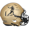 Travis Hunter Colorado Buffaloes Autographed Riddell Gold Heisman Speed Authentic Helmet with ''24 Heisman'' Inscription