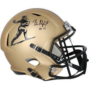 Baker Mayfield Oklahoma Sooners Autographed Gold Heisman Speed Replica Helmet with ''HS 17'' Inscription