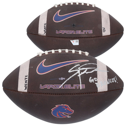 Spencer Danielson Boise State Broncos Autographed Game-Used Football vs. Appalachian State Mountaineers on September 27, 2025 with ''Go Broncos!'' Inscription
