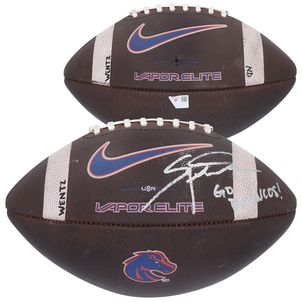 Spencer Danielson Boise State Broncos Autographed Game-Used Football vs. Appalachian State Mountaineers on September 27, 2025 with ''Go Broncos!'' Inscription