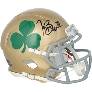 Tim Brown Notre Dame Fighting Irish Autographed Riddell Shamrock Speed Mini Helmet
