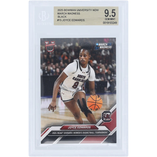 Joyce Edwards South Carolina Gamecocks 2025 Bowman University Now March Madness Black #15 BGS Authenticated 9.5 Card