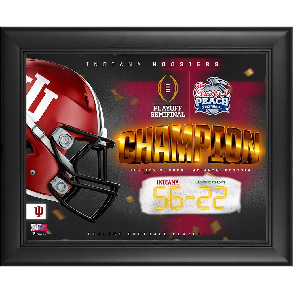 Indiana Hoosiers College Football Playoff 2026 Peach Bowl Champions Framed 13'' x 16'' Collage