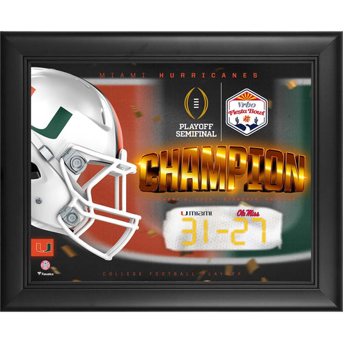 Miami Hurricanes College Football Playoff 2026 Fiesta Bowl Champions Framed 13'' x 16'' Collage