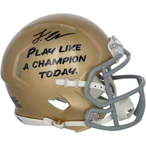 Jeremiyah Love Notre Dame Fighting Irish Autographed Riddell Play Like A Champion Today Speed Mini Helmet