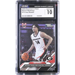 Asa Newell Georgia Bulldogs 2025 Bowman U Now March Madness #10 CGC Authenticated 10 Card