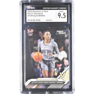 Mikayla Blakes Vanderbilt Commodores 2025 Bowman U Now March Madness #9 CGC Authenticated 9.5 Card