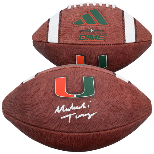 Malachi Toney Miami Hurricanes Autographed adidas Dime Game Football