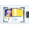 Justin Jefferson LSU Tigers Autographed 2020 Panini National Treasures Collegiate Dual-Color Relic Emerald #107 #1/5 Rookie Card