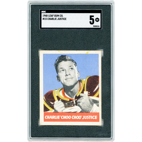 Charlie Justice North Carolina Tar Heels 1948 Leaf Gum Co. #15 SGC Authenticated 5 Rookie Card