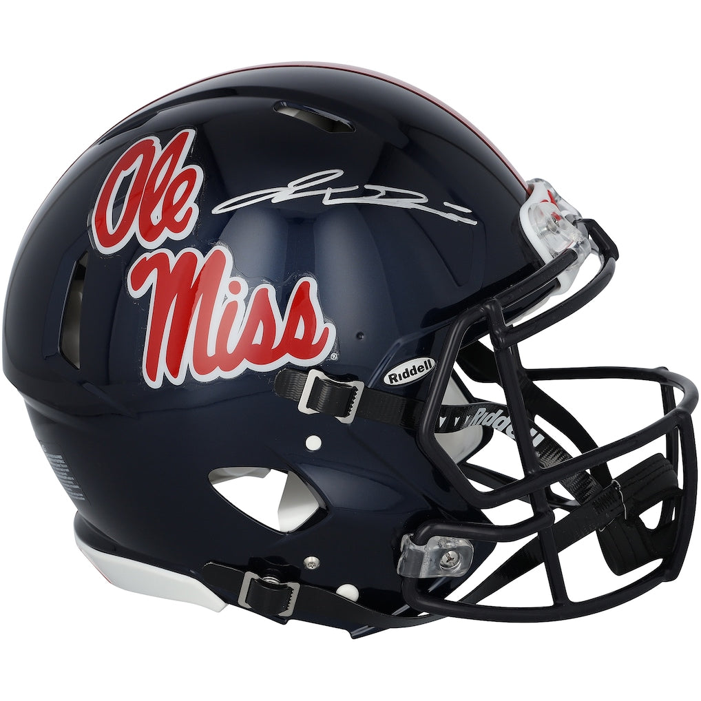 Jaxson Dart Ole Miss Rebels Autographed Riddell Navy Speed Authentic Helmet