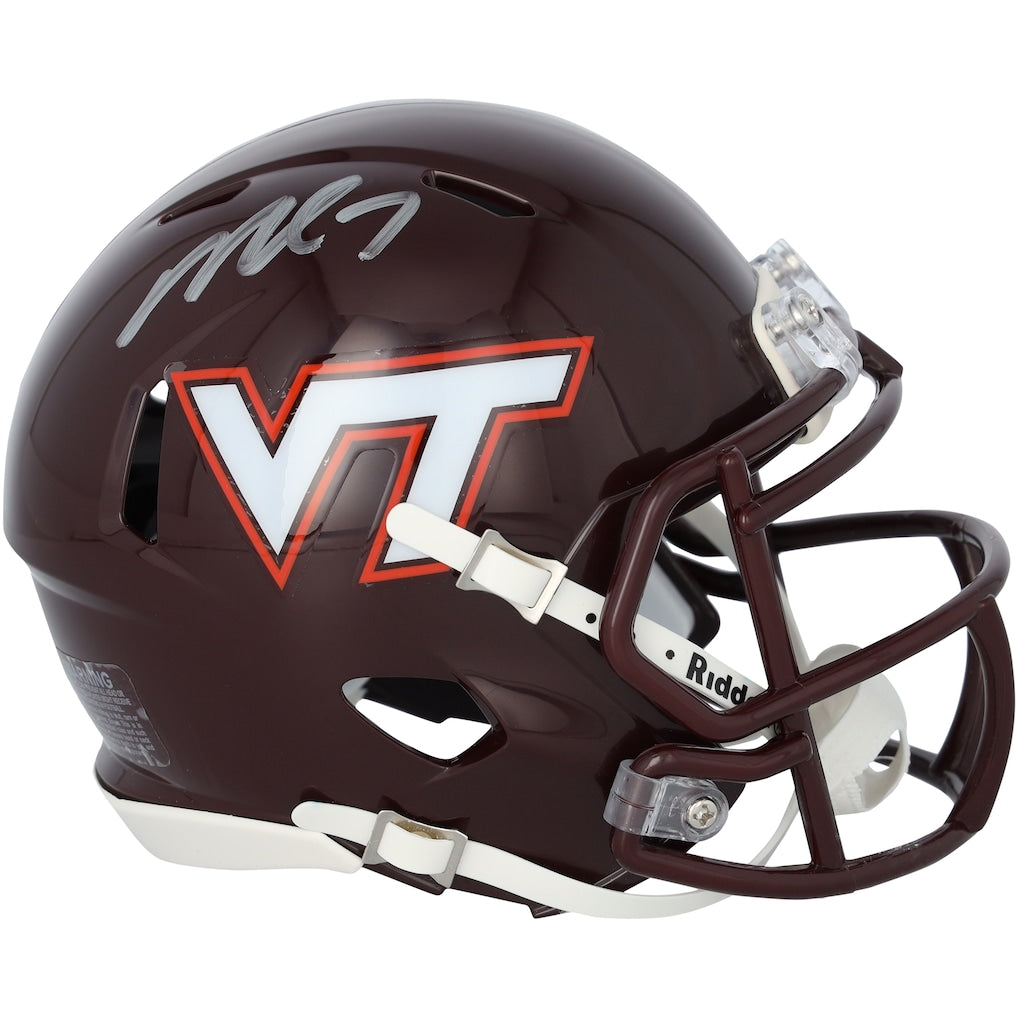 Michael Vick Virginia Tech Hokies Autographed Riddell Maroon Speed Mini Helmet